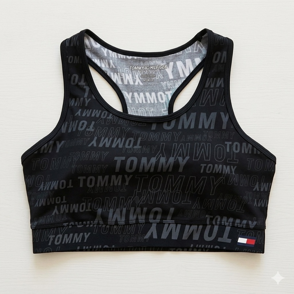 Tommy Hilfiger Sport Logo Print Racerback Bra M